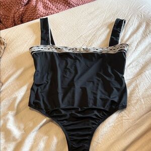 Princess Polly Black Bodysuit with Lace Trim